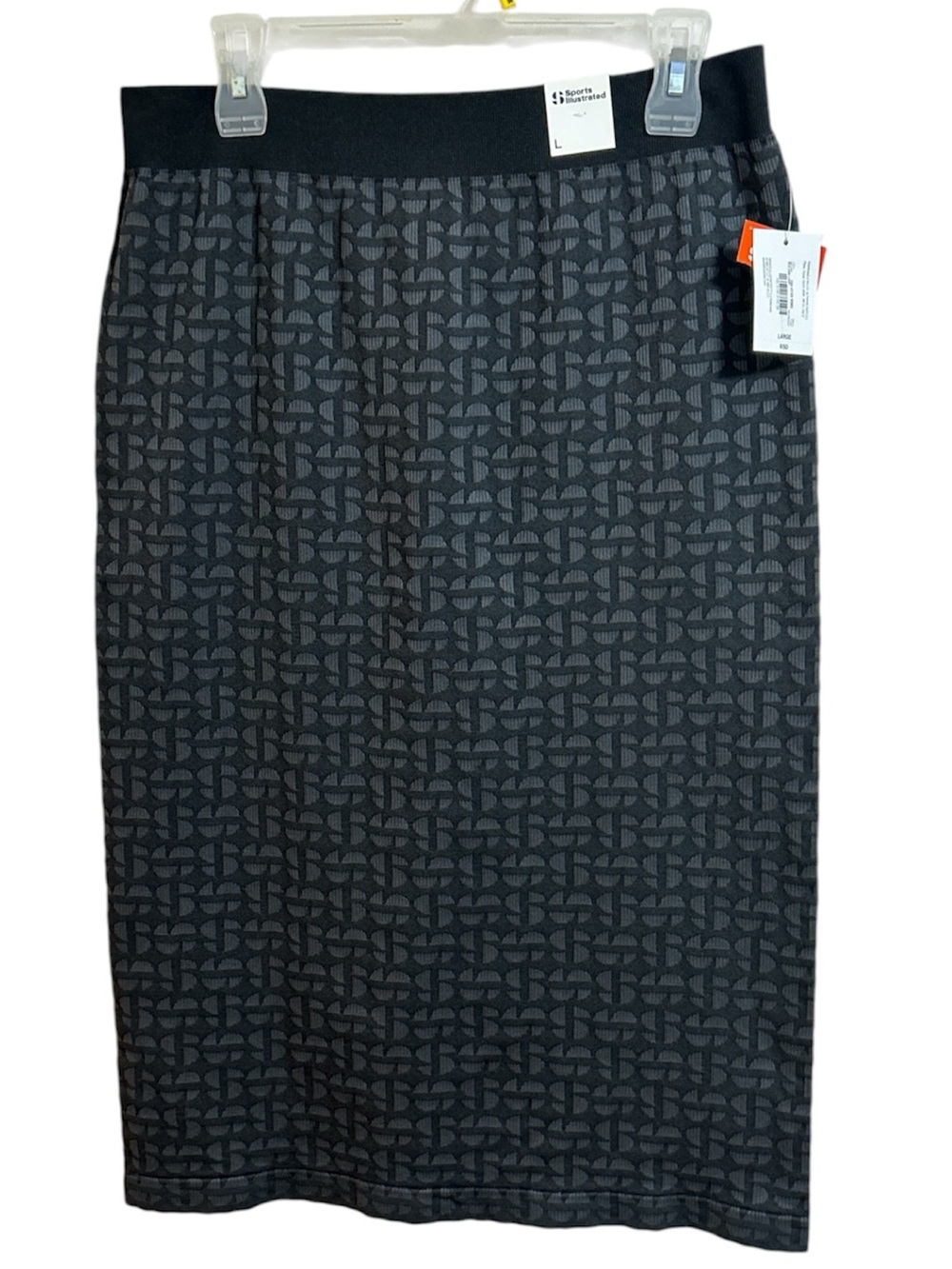 NWT Sports Illustrated Women’s Stretch Pencil Skirt  Gray & Black Size Large